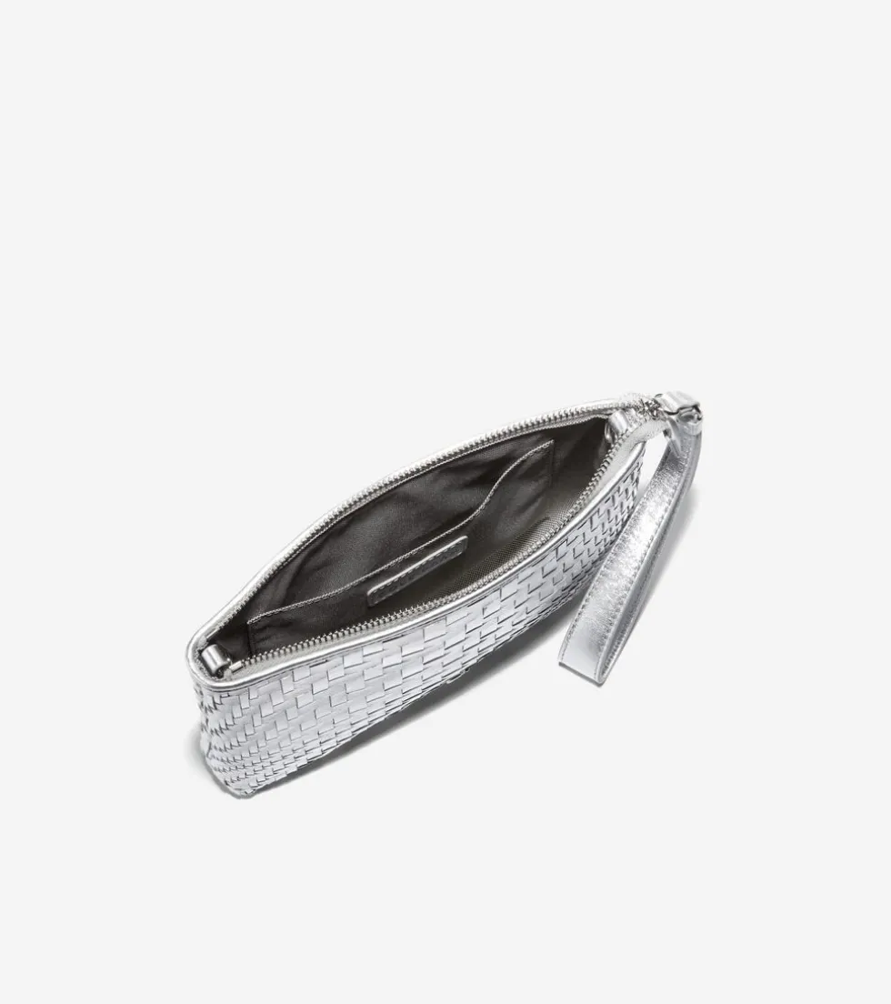 Cole Haan Wallets & Wristlets*Essential Woven Pouch SilverWoven