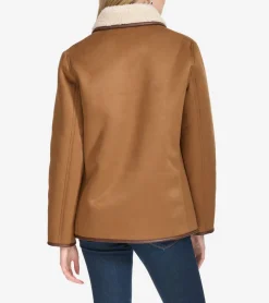 Cole Haan Leather & Suede Jackets|Outerwear*Faux Suede Shearling Jacket Hazelnut