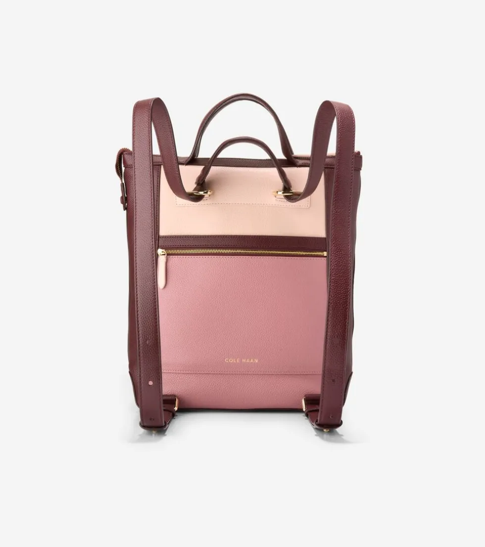 Cole Haan Backpacks*Grand Ambition Small Convertible Luxe Backpack PorcelainPink-Bloodstone