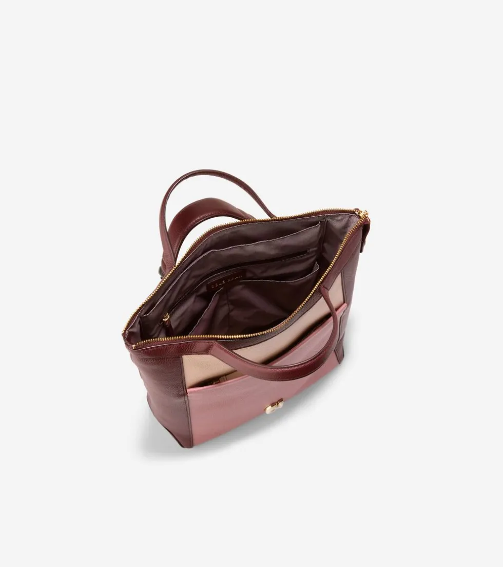 Cole Haan Backpacks*Grand Ambition Small Convertible Luxe Backpack PorcelainPink-Bloodstone