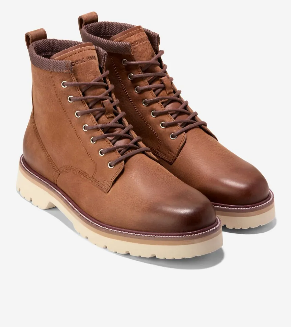 Cole Haan Extended Sizes & Widths|Boots*Men's American Classics Plain Toe Waterproof Boots BritishTan-AlabasterGleam