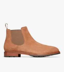 Cole Haan Dress Shoes|Boots*Men's Berkshire Lug Water-Resistant Chelsea Boots BritishTanSuede-Natural