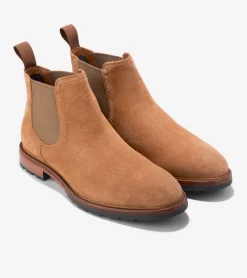 Cole Haan Dress Shoes|Boots*Men's Berkshire Lug Water-Resistant Chelsea Boots BritishTanSuede-Natural