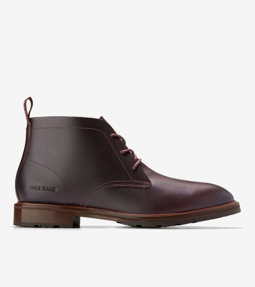 Cole Haan Dress Shoes|Boots*Men's Berkshire Lug Water-Resistant Chukka Boots Bloodstone-DarkNatural