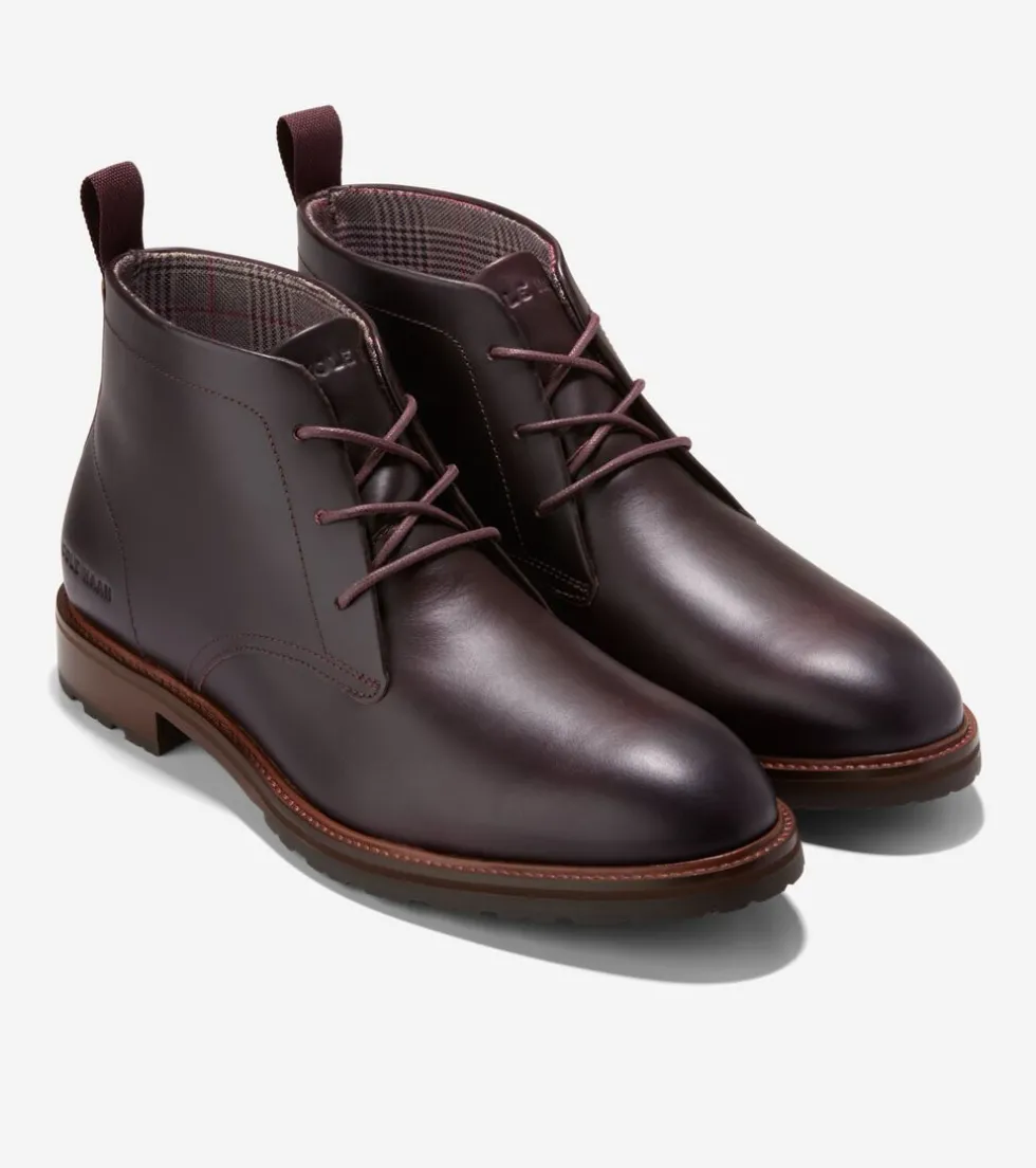 Cole Haan Dress Shoes|Boots*Men's Berkshire Lug Water-Resistant Chukka Boots Bloodstone-DarkNatural