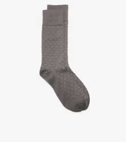 Cole Haan Socks*Men's Diamond Microfiber Dress Crew Socks DarkGrey