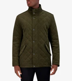 Cole Haan Quilted Jackets|Outerwear*Men's Diamond-Quilted Corduroy Jacket Olive