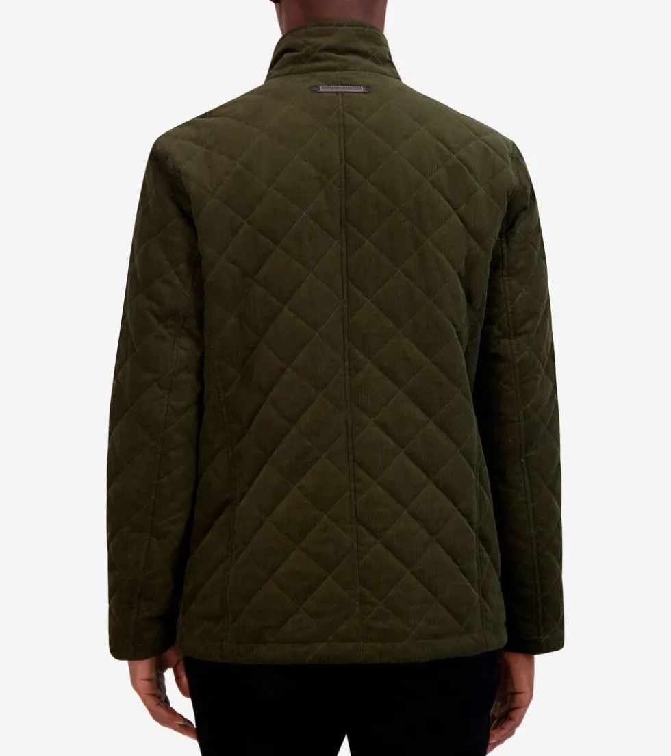 Cole Haan Quilted Jackets|Outerwear*Men's Diamond-Quilted Corduroy Jacket Olive