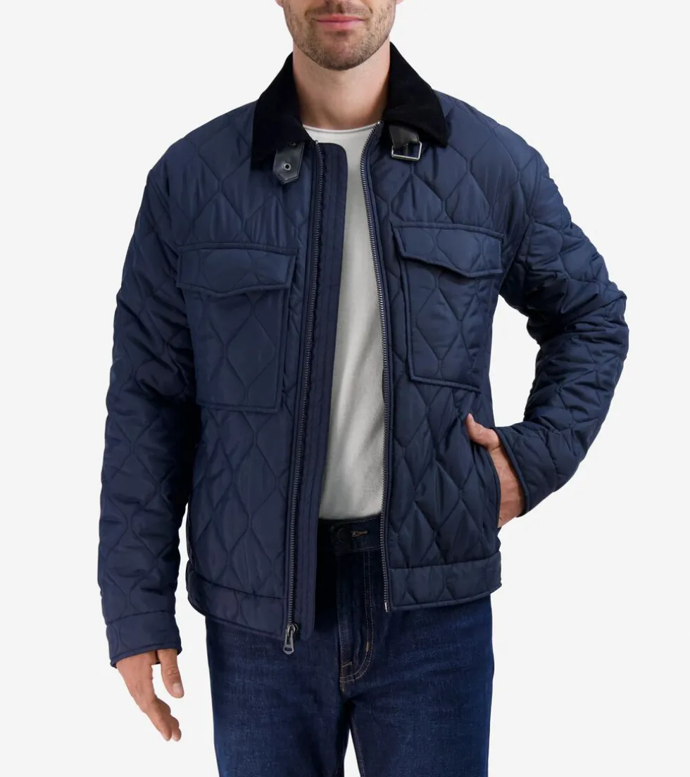 Cole Haan Quilted Jackets|Outerwear*Men's Diamond-Quilted Short Jacket Navy