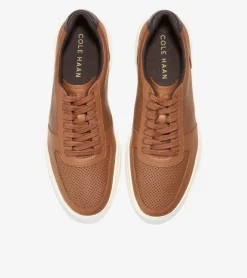 Cole Haan Extended Sizes & Widths|Sneakers*Men's Grand Crosscourt Modern Tennis Sneakers BritishTanPerforated-DarkBrown