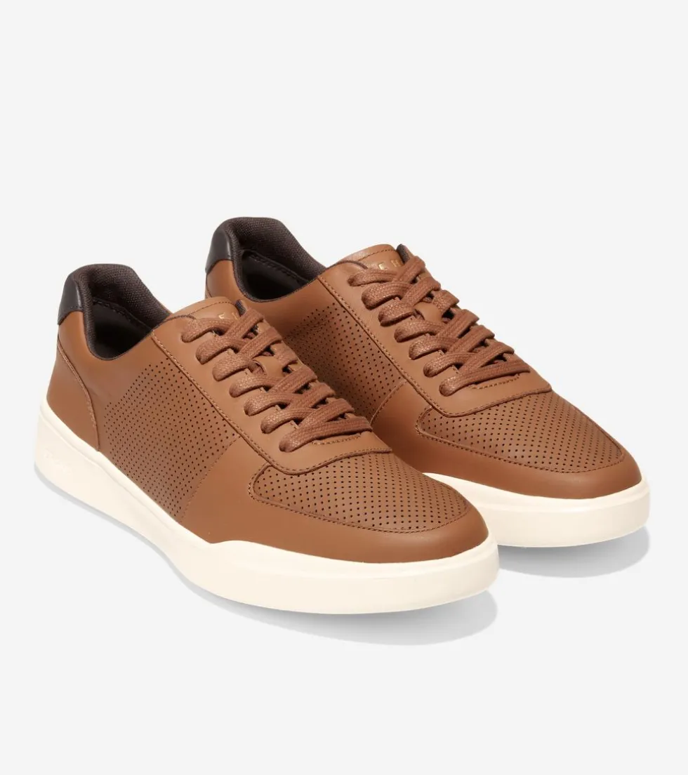 Cole Haan Extended Sizes & Widths|Sneakers*Men's Grand Crosscourt Modern Tennis Sneakers BritishTanPerforated-DarkBrown