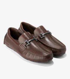 Cole Haan Dress Shoes|Loafers & Drivers*Men's Grand Laser Bit Driving Loafers Lava-BlackWalnut