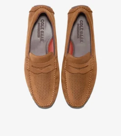 Cole Haan Loafers & Drivers*Men's Grand Laser Penny Drivers GoldenHoney-Madeira