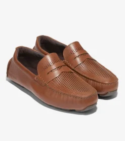 Cole Haan Extended Sizes & Widths|Dress Shoes*Men's Grand Laser Penny Driver BritishTan-Java