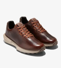 Cole Haan Sneakers*Men's GrandPr&oslash; Ashland Laser Perforated Sneakers Cappuccino-Acorn-SilverLining