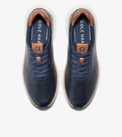 Cole Haan Extended Sizes & Widths|Sneakers*Men's GrandPr&oslash; Ashland Laser Perforated Sneakers NavyBlazer-BritishTan-Ivory
