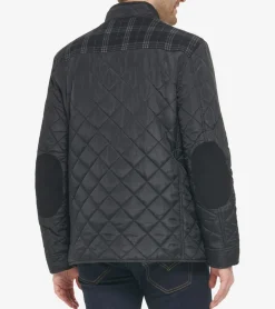 Cole Haan Quilted Jackets|Outerwear*Men's Mix Media Diamond Quilted Jacket Black