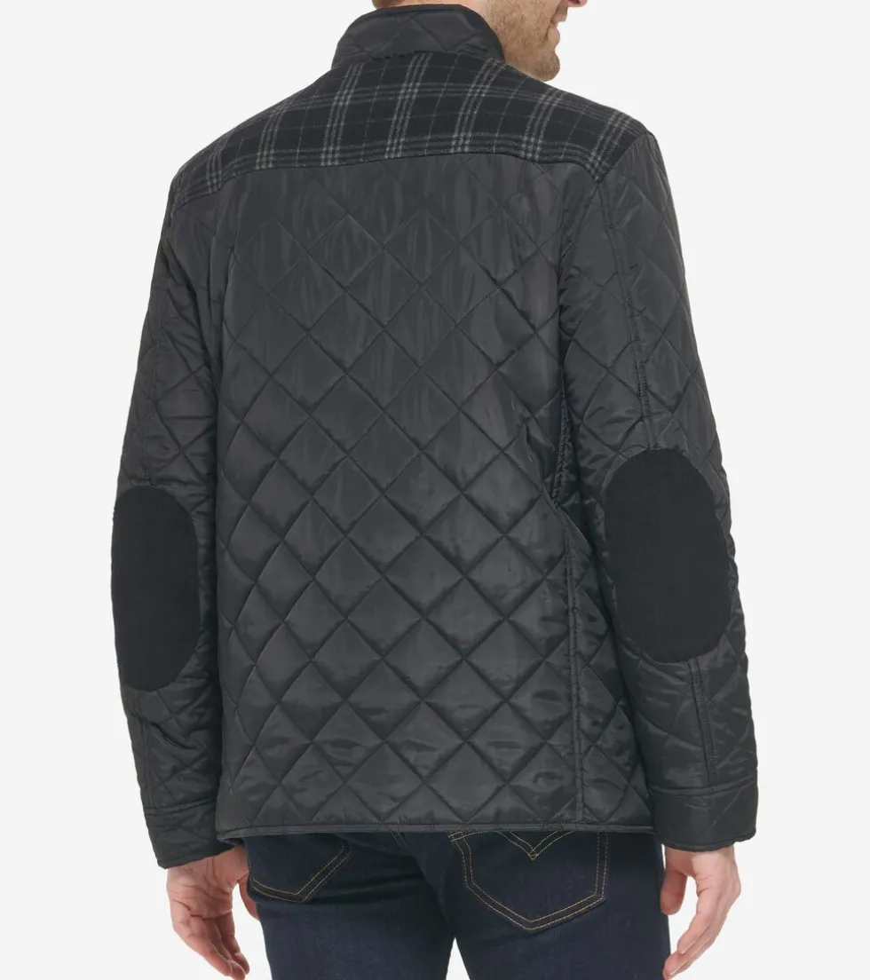 Cole Haan Quilted Jackets|Outerwear*Men's Mix Media Diamond Quilted Jacket Black