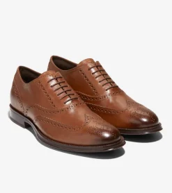 Cole Haan Dress Shoes|Oxfords*Men's Modern Classics Wingtip Oxfords BritishTan-DarkChocolate