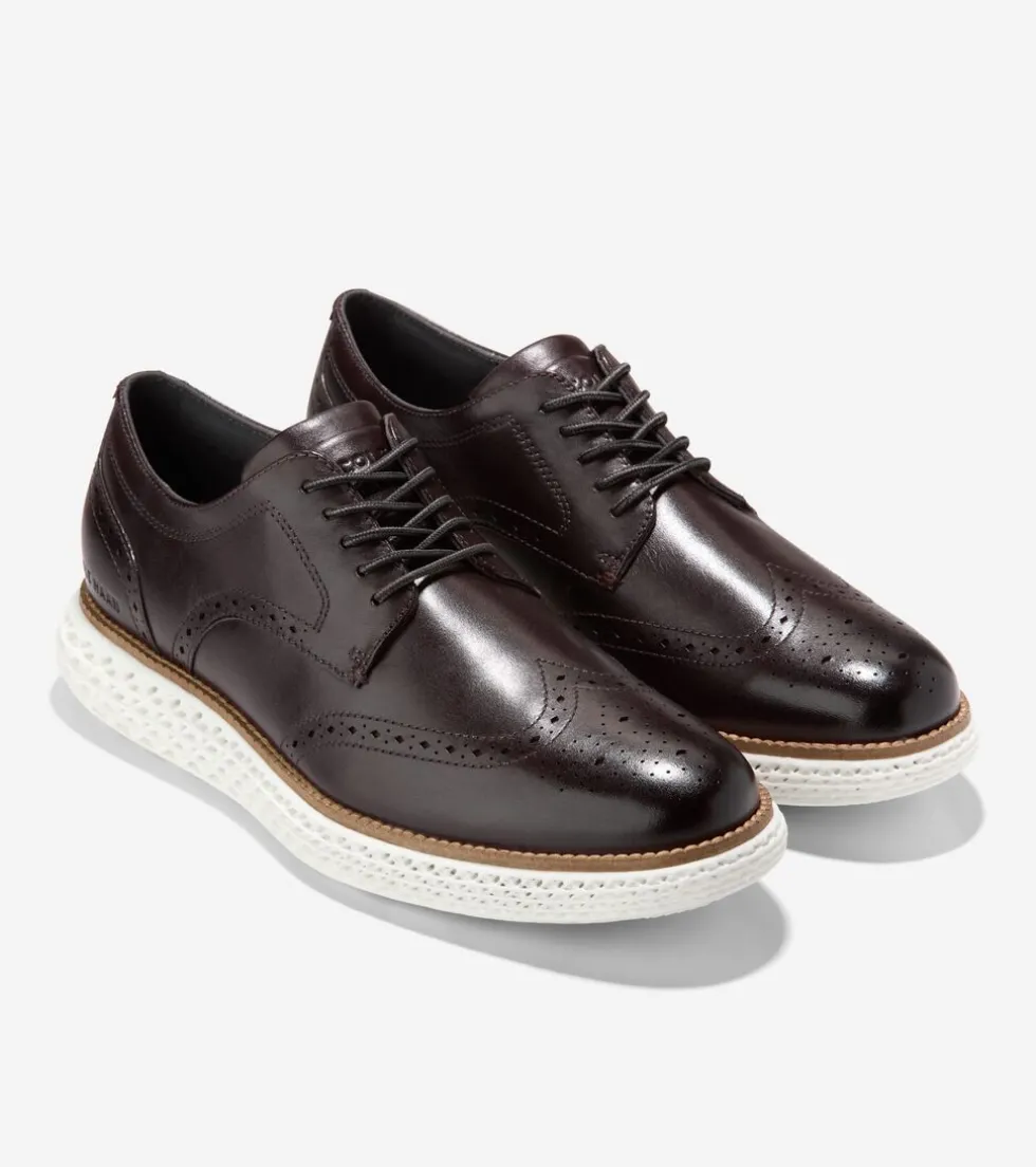 Cole Haan Dress Shoes|Oxfords*Men's ØriginalGrand 2.0 Wingtip Oxfords DarkChocolate-White