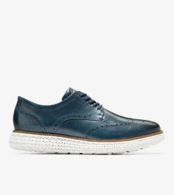 Cole Haan Dress Shoes|Oxfords*Men's &Oslash;riginalGrand 2.0 Wingtip Oxfords OrionBlue-White