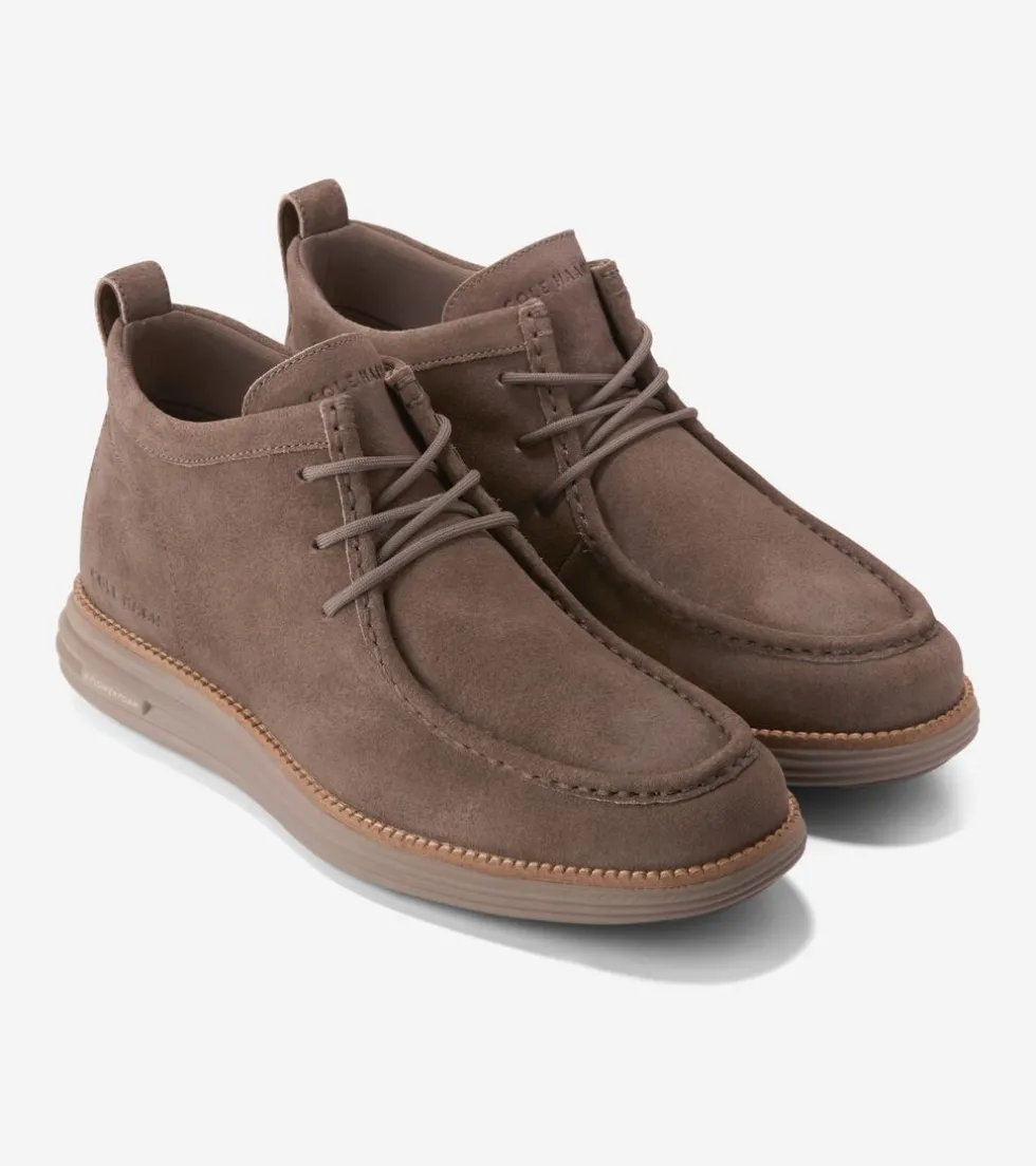 Cole Haan Boots*Men's ØriginalGrand Moc Toe Chukka Boots Lava-NaturalTan-IrishCoffee