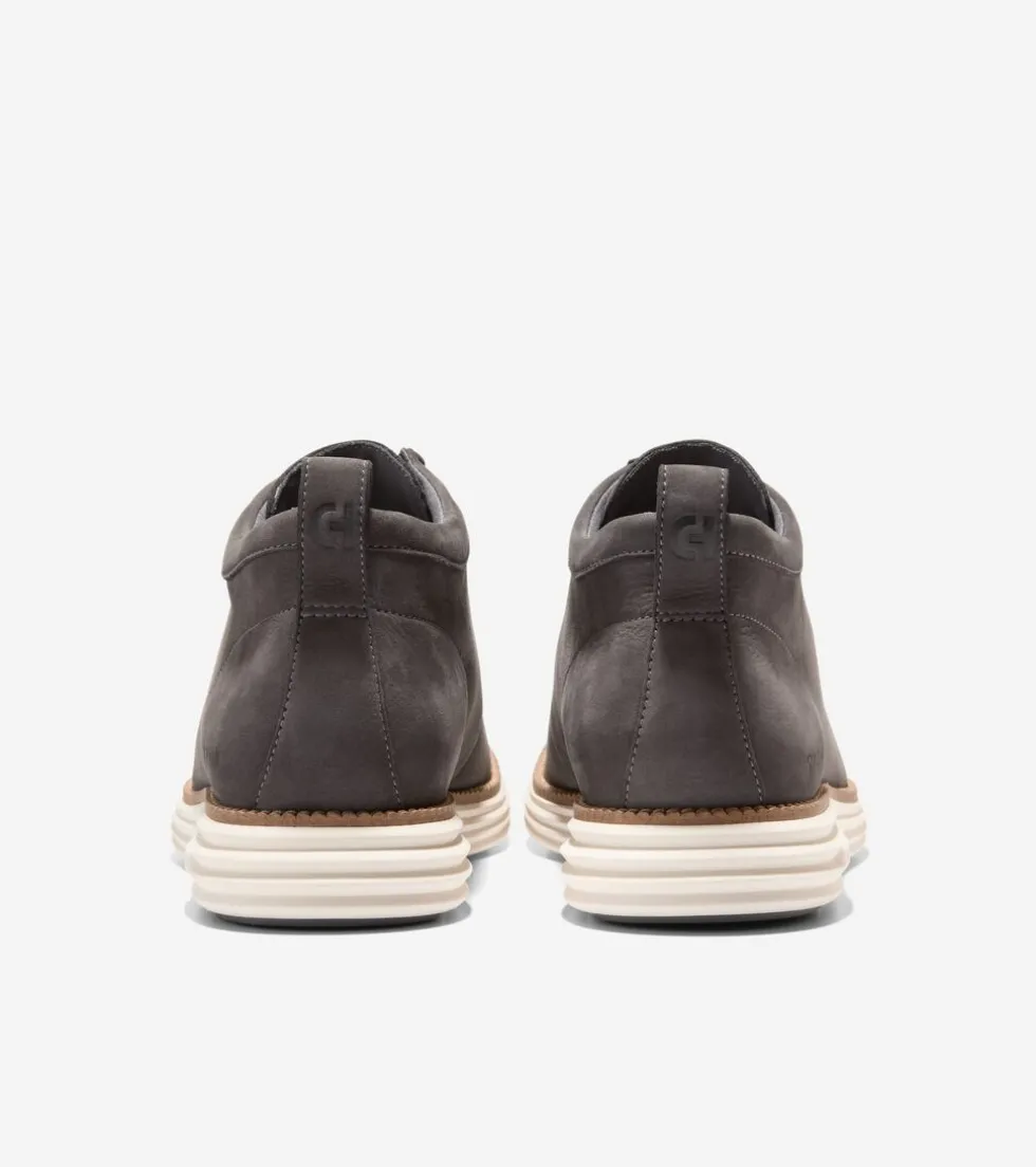 Cole Haan Boots*Men's ØriginalGrand Moc Toe Chukka Boots Pavement-NaturalTan-Ivory
