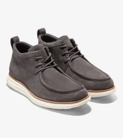 Cole Haan Boots*Men's ØriginalGrand Moc Toe Chukka Boots Pavement-NaturalTan-Ivory