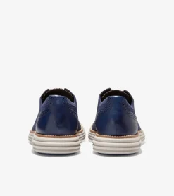 Cole Haan Extended Sizes & Widths|Dress Shoes*Men's &Oslash;riginalGrand Remastered Stitchlite&trade; Oxfords MarineBlue-DarkChocolateBrown-SilverLiningStitchlite&trade;