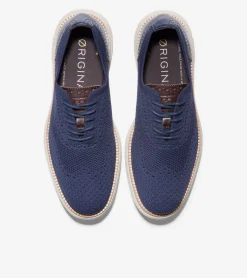 Cole Haan Extended Sizes & Widths|Dress Shoes*Men's &Oslash;riginalGrand Remastered Stitchlite&trade; Oxfords MarineBlue-DarkChocolateBrown-SilverLiningStitchlite&trade;