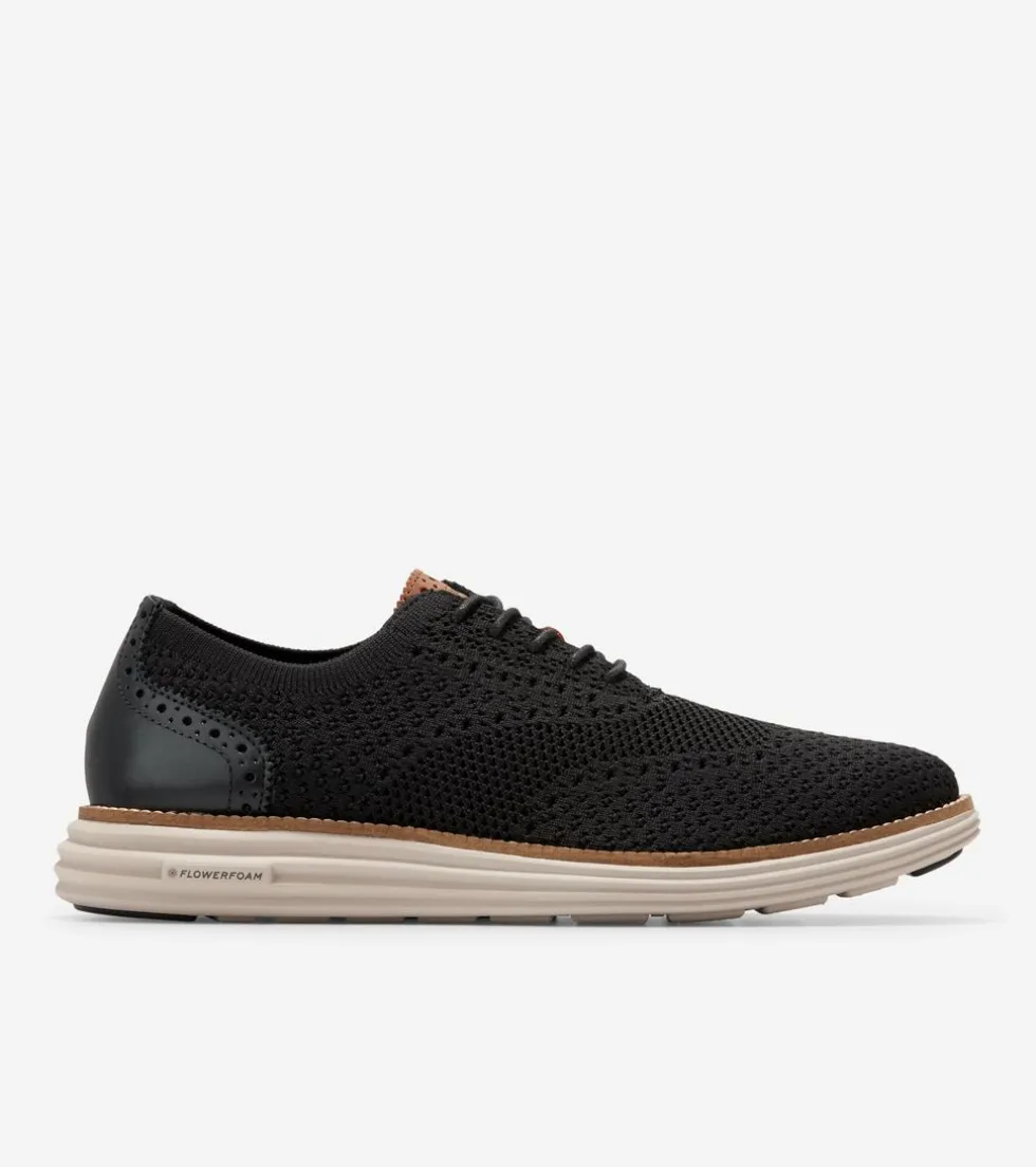 Cole Haan Extended Sizes & Widths|Dress Shoes*Men's ØriginalGrand Remastered Stitchlite™ Oxfords Black-BritishTan-SilverLiningStitchlite™
