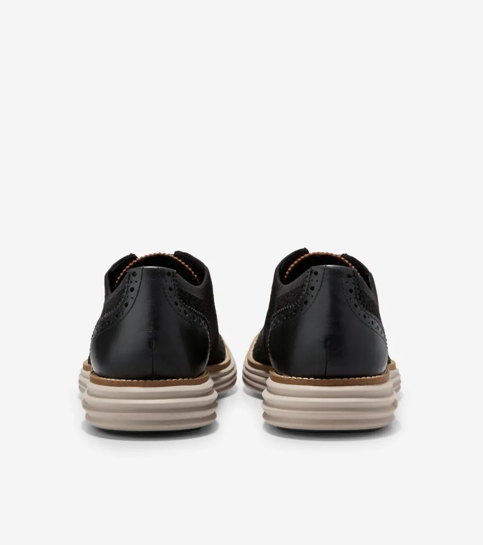 Cole Haan Extended Sizes & Widths|Dress Shoes*Men's ØriginalGrand Remastered Stitchlite™ Oxfords Black-BritishTan-SilverLiningStitchlite™
