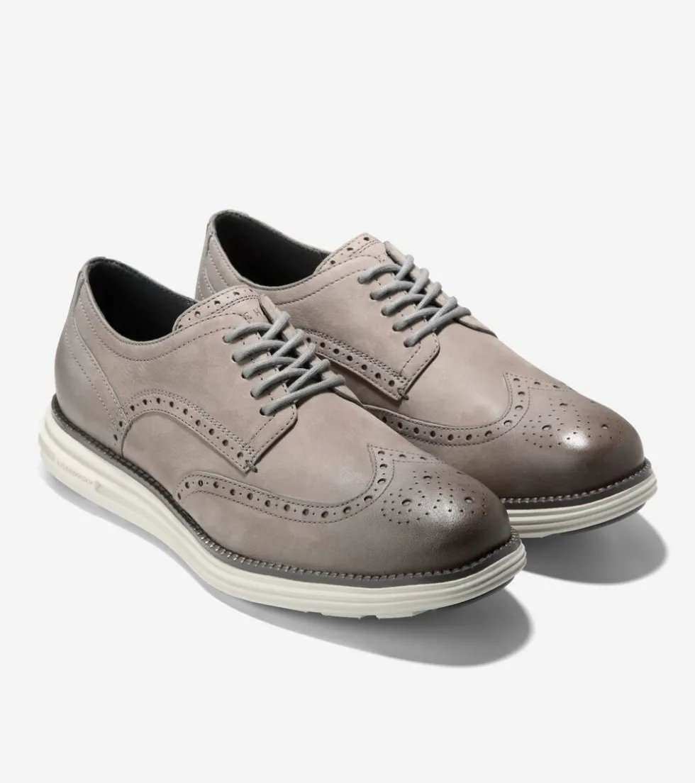 Cole Haan Extended Sizes & Widths|Oxfords*Men's ØriginalGrand Remastered Wingtip Oxfords Titanium-SilverBirch