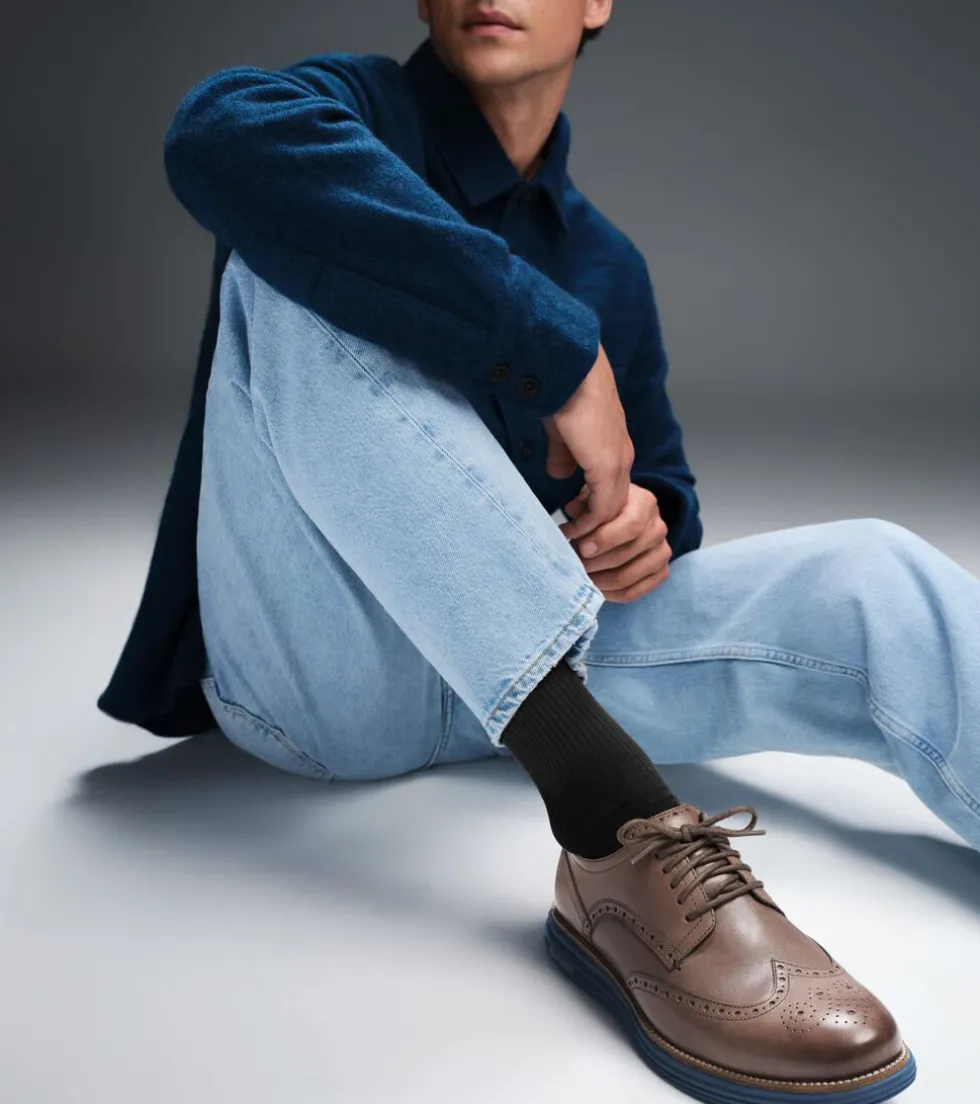 Cole Haan Extended Sizes & Widths|Dress Shoes*Men's ØriginalGrand Remastered Wingtip Oxfords Lava-Blueberry