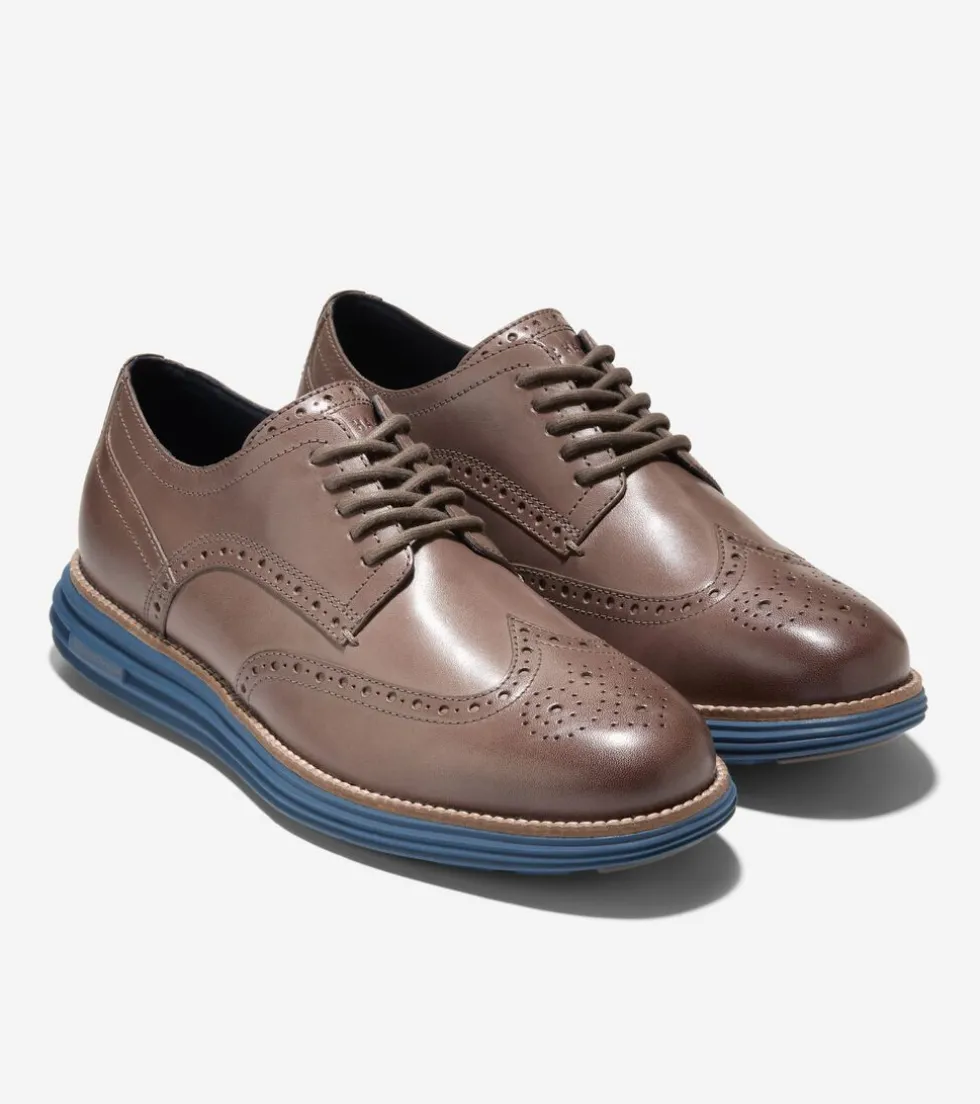 Cole Haan Extended Sizes & Widths|Dress Shoes*Men's ØriginalGrand Remastered Wingtip Oxfords Lava-Blueberry