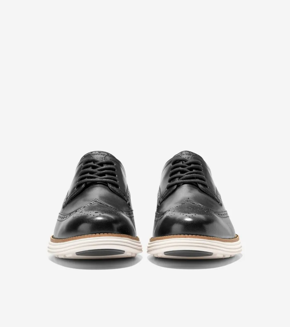 Cole Haan Extended Sizes & Widths|Dress Shoes*Men's ØriginalGrand Remastered Wingtip Oxfords Black-Ivory