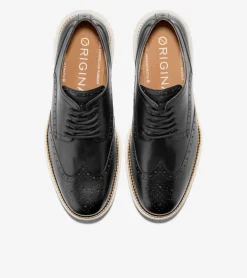 Cole Haan Extended Sizes & Widths|Dress Shoes*Men's ØriginalGrand Remastered Wingtip Oxfords Black-Ivory