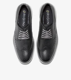 Cole Haan Oxfords*Men's ØriginalGrand Remastered Wingtip Oxfords Black-DecemberSky-GlacierGray