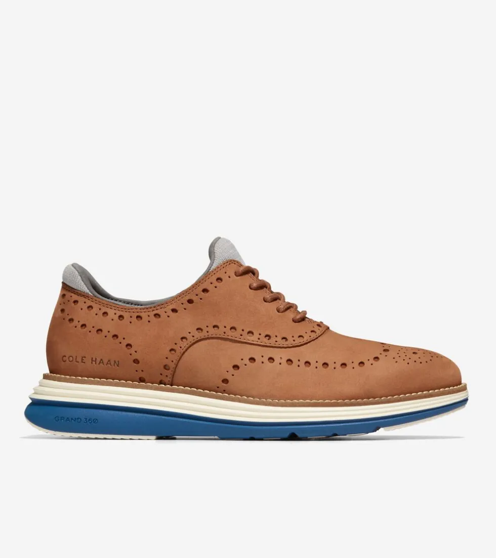 Cole Haan Extended Sizes & Widths|Dress Shoes*Men's ØriginalGrand Ultra Wingtip Oxfords BritishTanNubuck