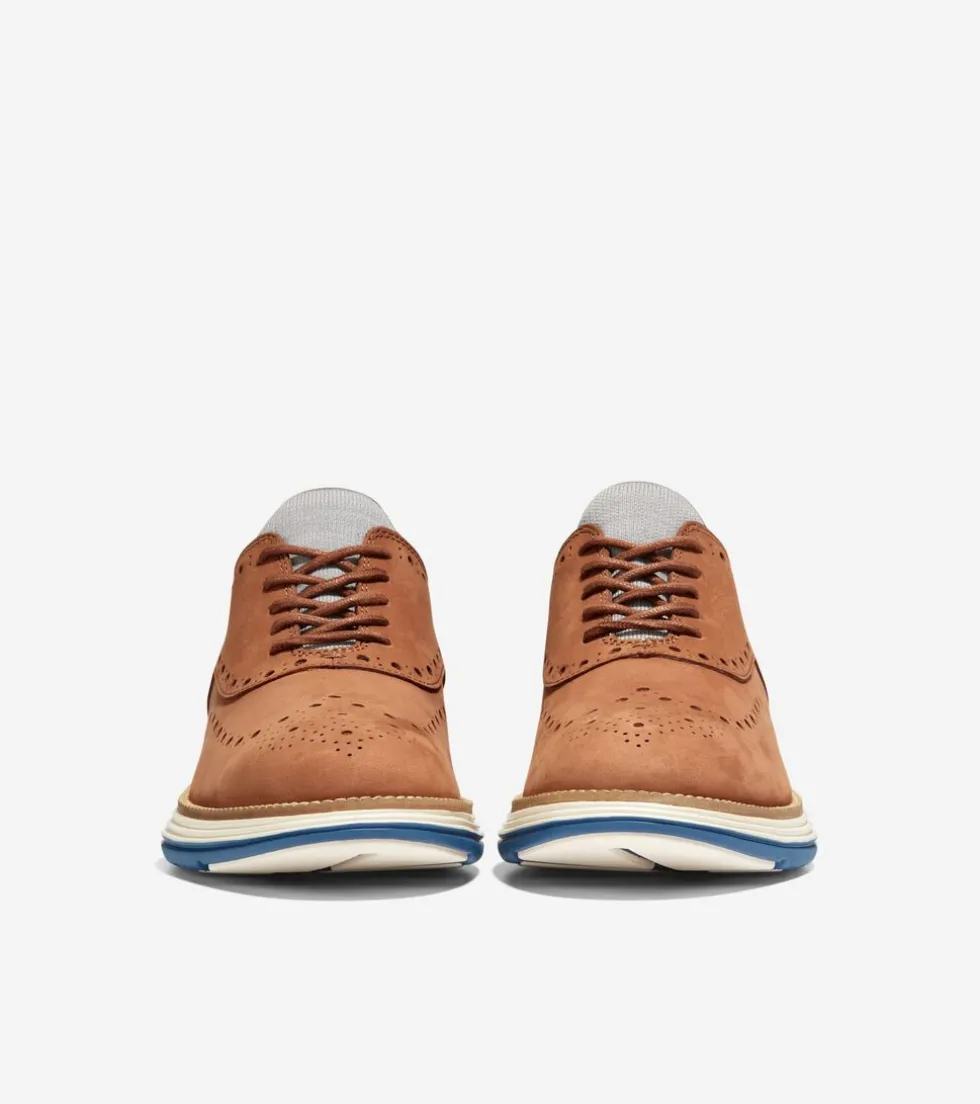 Cole Haan Extended Sizes & Widths|Dress Shoes*Men's ØriginalGrand Ultra Wingtip Oxfords BritishTanNubuck