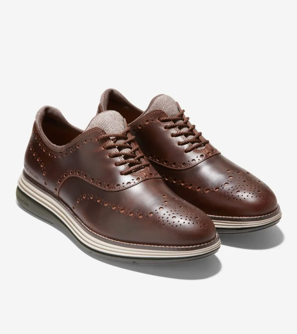Cole Haan Dress Shoes|Oxfords*Men's ØriginalGrand Ultra Wingtip Oxfords Earthen-DoveGray-RosinGreen