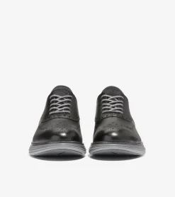Cole Haan Extended Sizes & Widths|Dress Shoes*Men's &Oslash;riginalGrand Ultra Wingtip Oxfords BlackLeather-QuietShade
