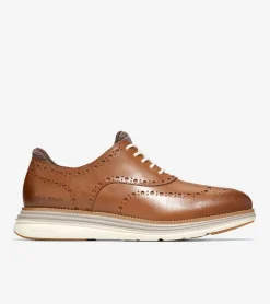 Cole Haan Extended Sizes & Widths|Dress Shoes*Men's &Oslash;riginalGrand Ultra Wingtip Oxfords MonksRobe-PumiceStone-Ivory