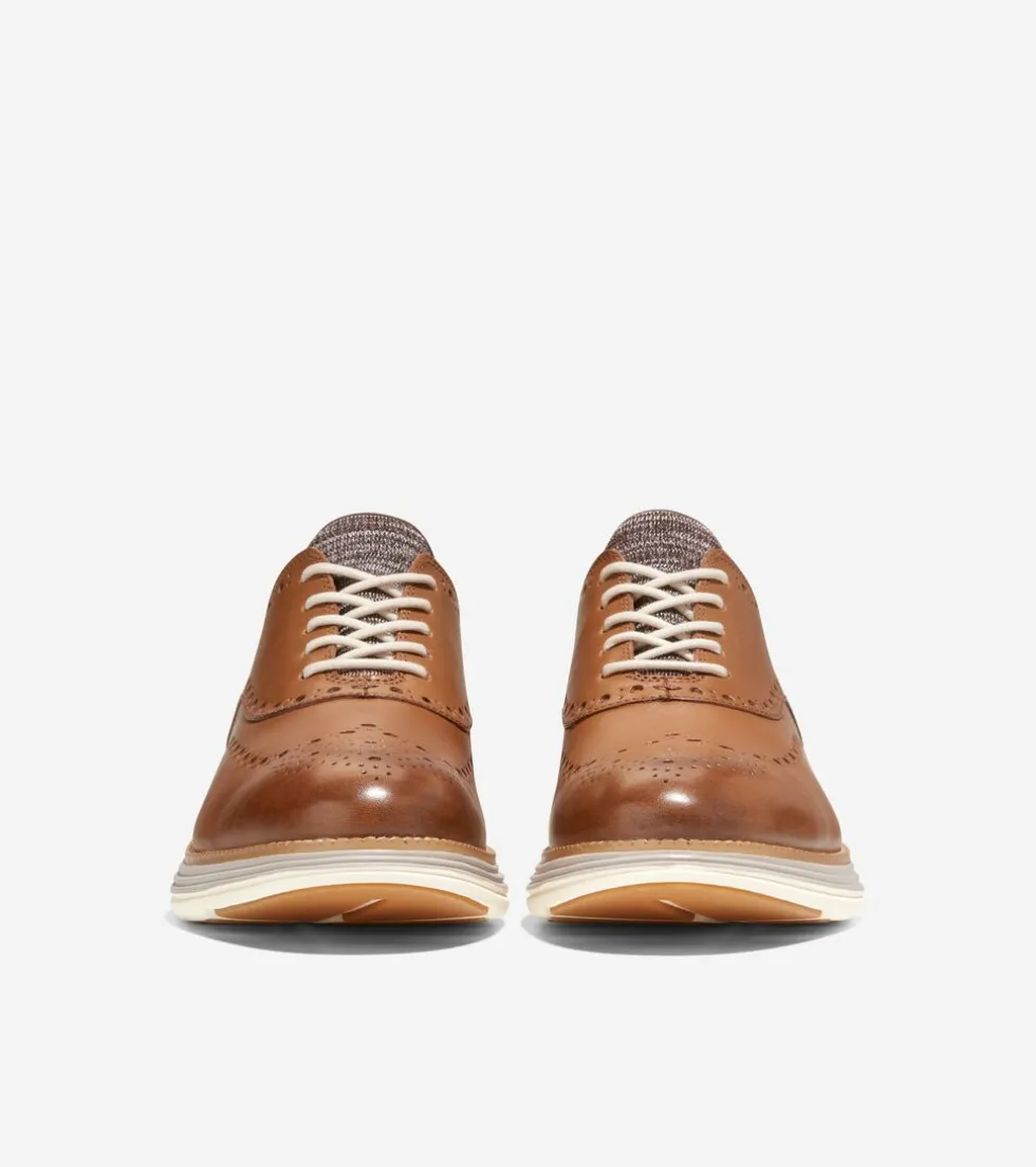 Cole Haan Extended Sizes & Widths|Dress Shoes*Men's ØriginalGrand Ultra Wingtip Oxfords MonksRobe-PumiceStone-Ivory
