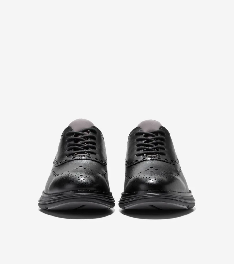 Cole Haan Dress Shoes|Oxfords*Men's ØriginalGrand Ultra Waterproof Wingtip Oxfords Black-Pavement