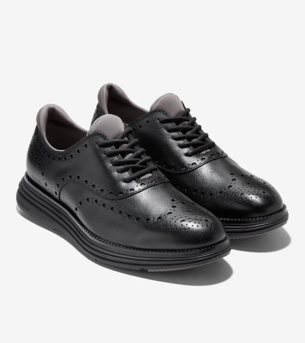 Cole Haan Dress Shoes|Oxfords*Men's ØriginalGrand Ultra Waterproof Wingtip Oxfords Black-Pavement