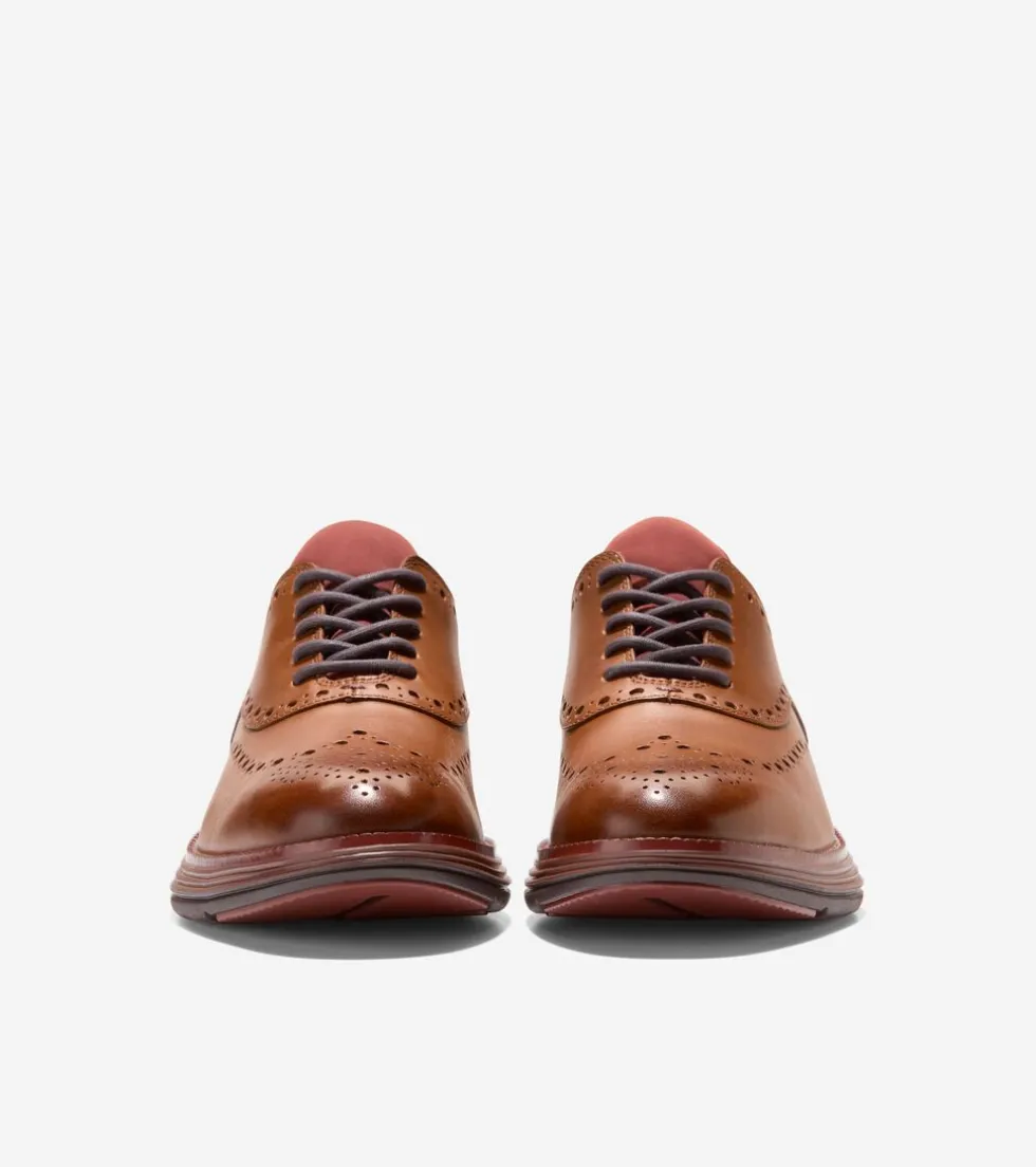 Cole Haan Dress Shoes|Oxfords*Men's ØriginalGrand Ultra Wingtip Oxfords BritishTan-Chocolate