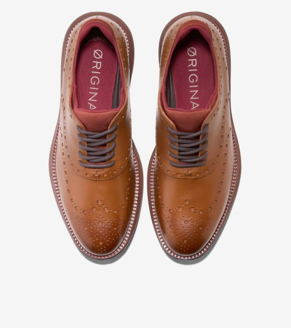 Cole Haan Dress Shoes|Oxfords*Men's ØriginalGrand Ultra Wingtip Oxfords BritishTan-Chocolate
