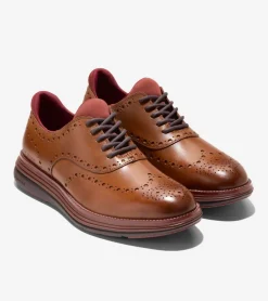 Cole Haan Dress Shoes|Oxfords*Men's ØriginalGrand Ultra Wingtip Oxfords BritishTan-Chocolate