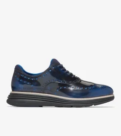 Cole Haan Dress Shoes|Oxfords*Men's &Oslash;riginalGrand Ultra Wingtip Oxfords PacificBlueBrush-Off-Black